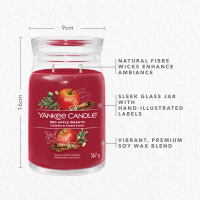 Red Apple Wreath - Yankee Candle Signature Duftkerze im Glas (groß) - Kerze mit Brenndauer bis zu 90 Stunden